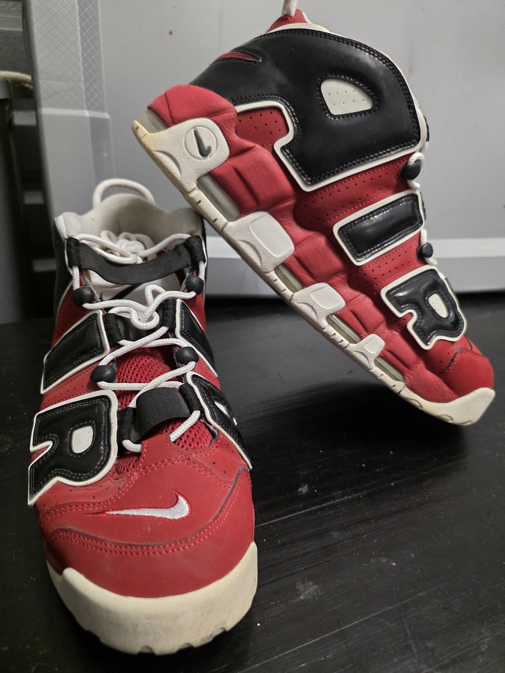 Nike Air More Uptempo Unisex Men's High Top Sneakers Red/Black/White US 13